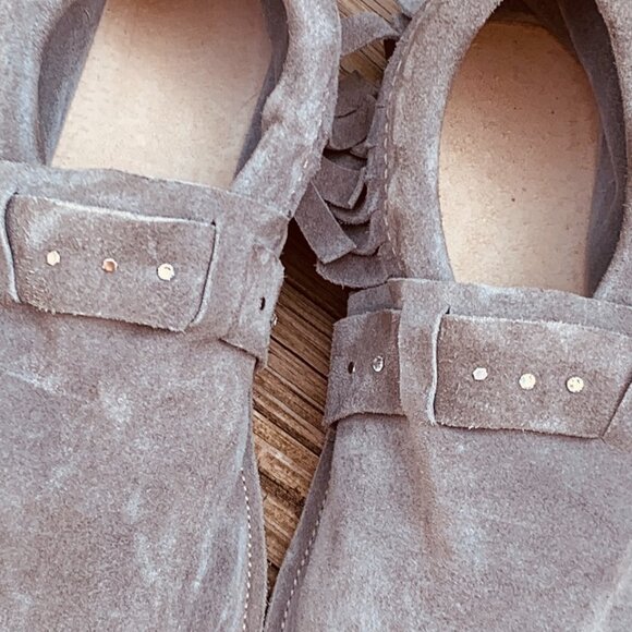 Gray Suede Moccasins Size 9.5 - Picture 7 of 8